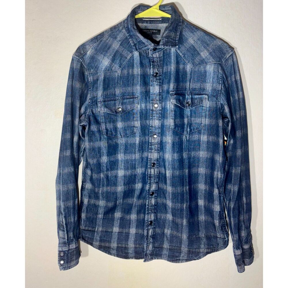 Banana Republic Slim Fit Denim Shirt / Western Snap‑Pocket – Women’s Size S